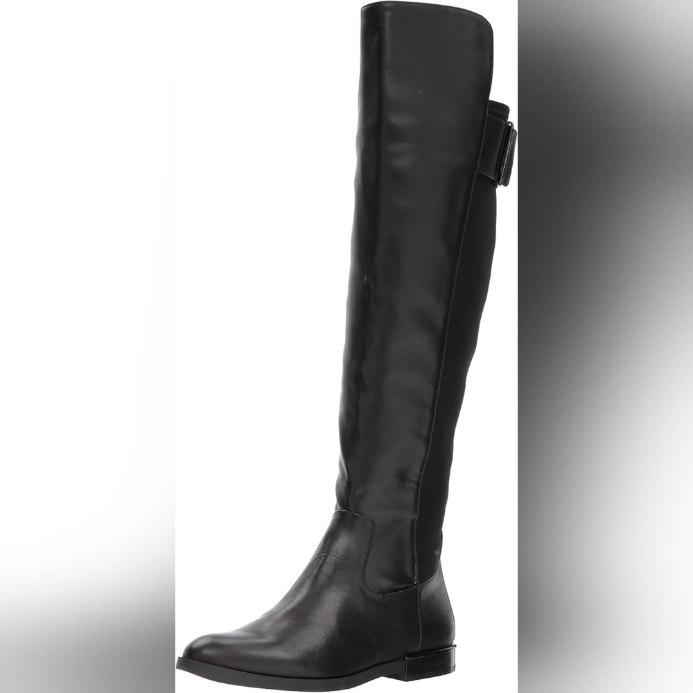 Calvin Klein PRIYA Black Cow Leather Boots 5.5 - Picture 7 of 10